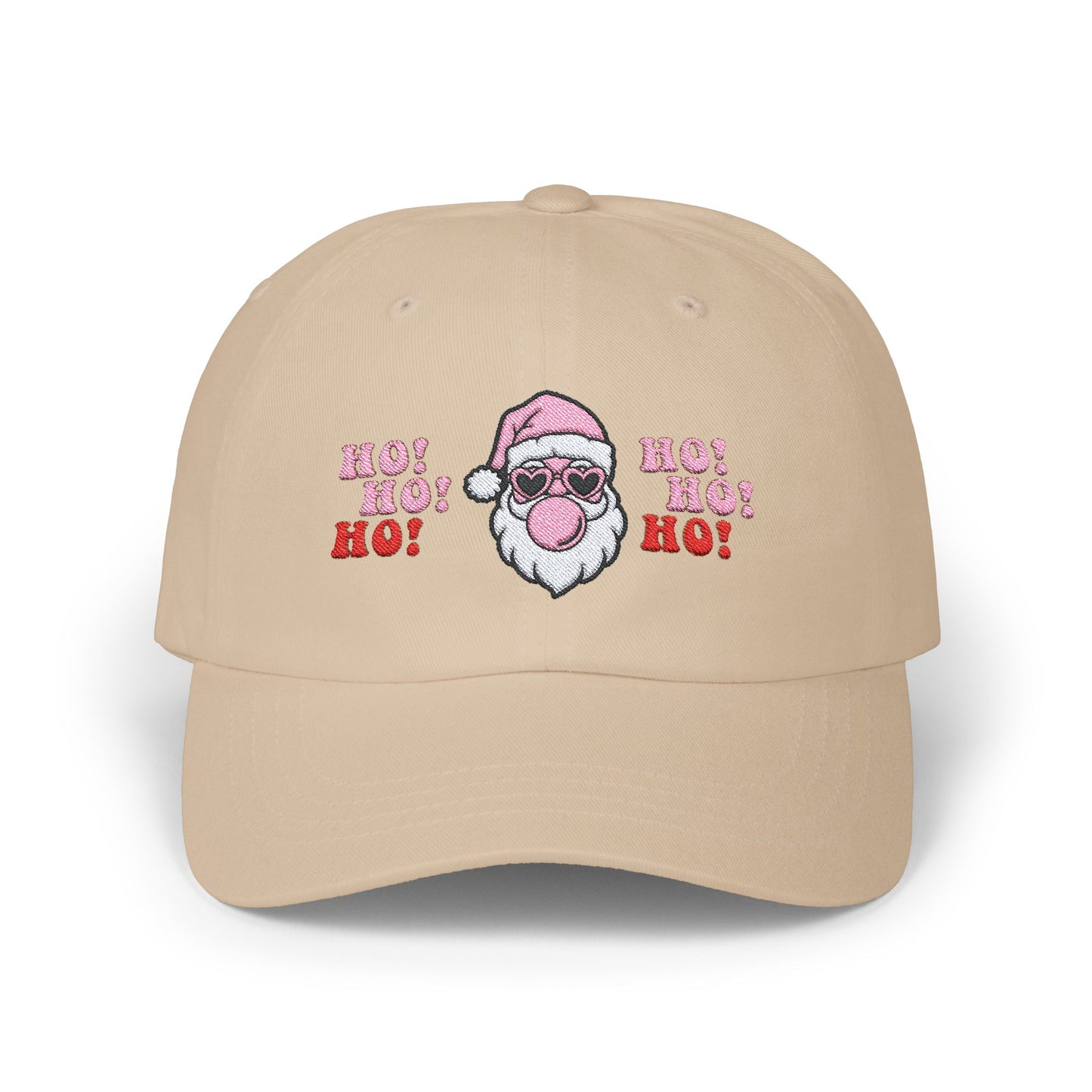 "Bubblegum Santa-Ho, Ho, Ho" Embroidered Dad Cap, #1