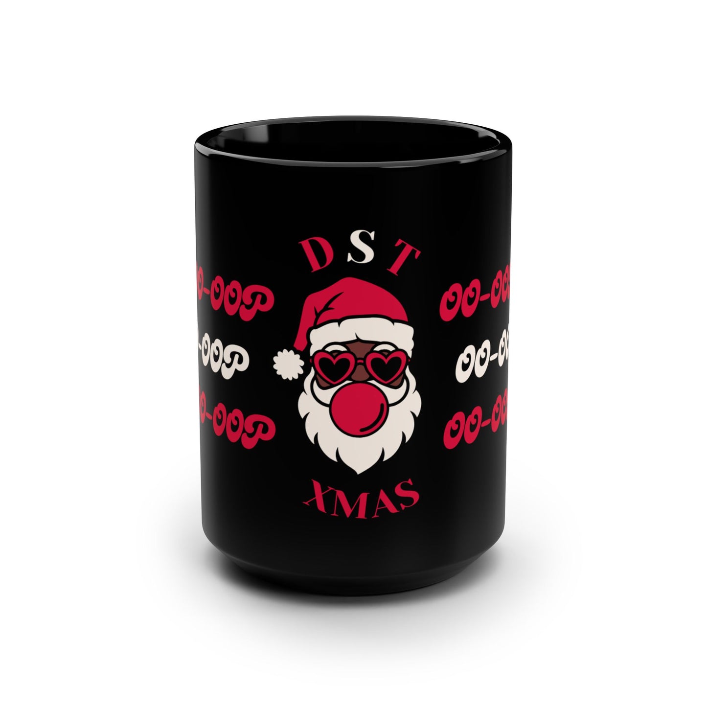 "DST Xmas", 15 oz Black Ceramic Mug, 15oz