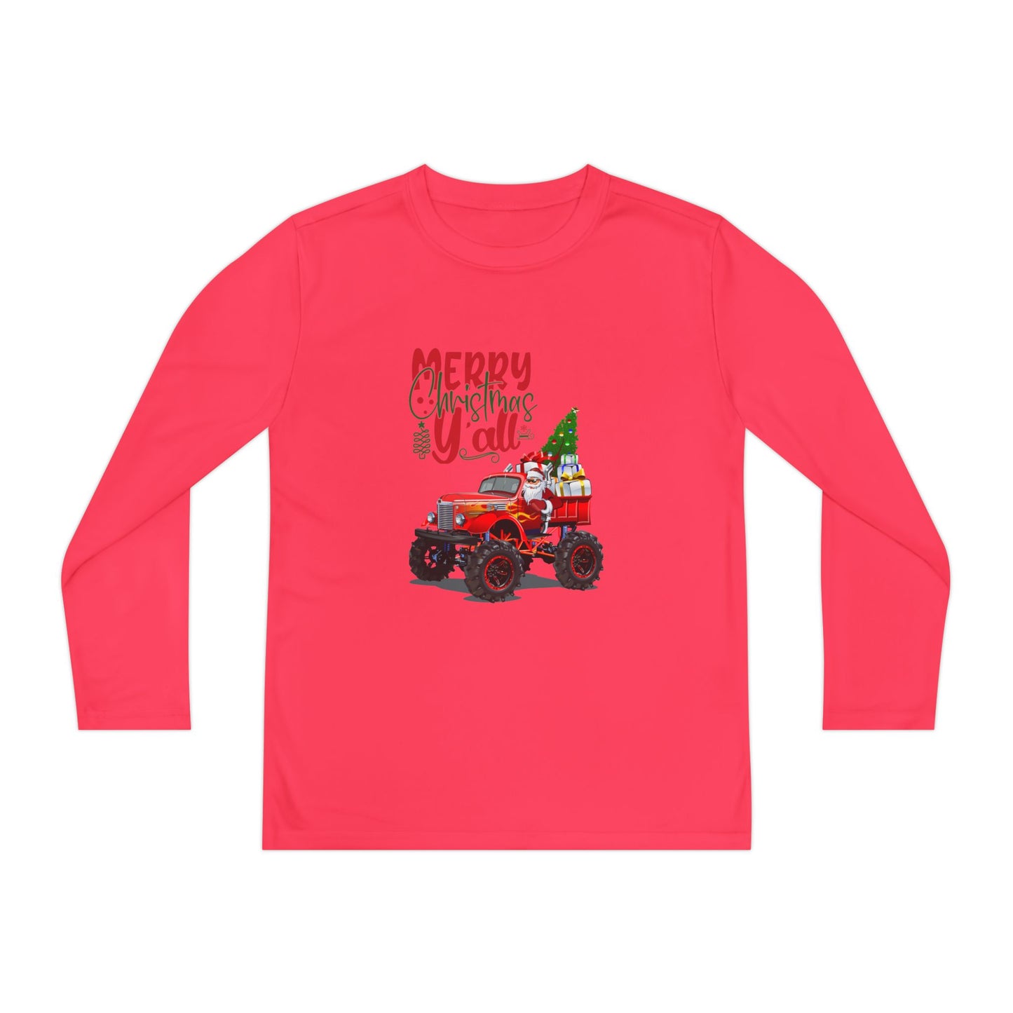 "Merry Christnas Y'all" Youth Long Sleeve Competitor Tee