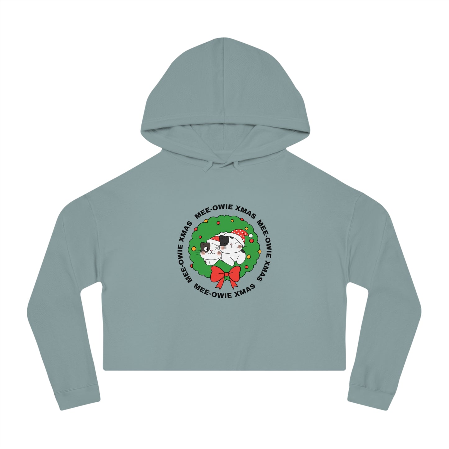 "MEE-OWIE XMAS" Women’s Cropped Hooded Sweatshirt