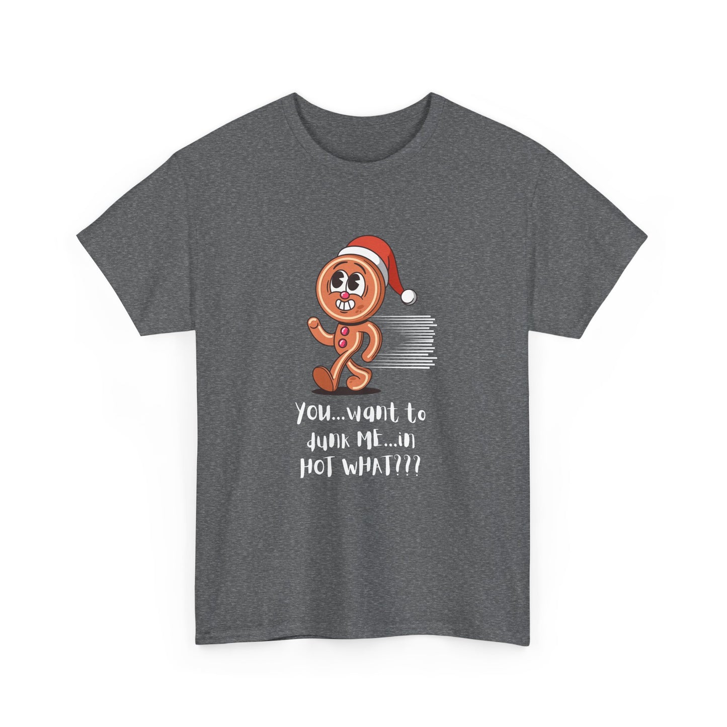 "Running Gingerbread Man" Unisex Heavy Cotton Tee