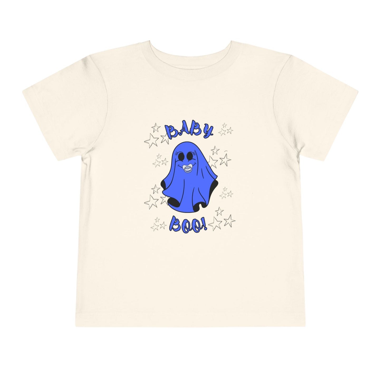 "Baby Boo-Blue", Toddler Starry Ghost Halloween Tee Shirt