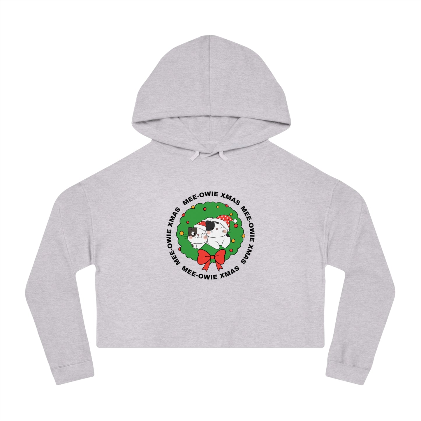 "MEE-OWIE XMAS" Women’s Cropped Hooded Sweatshirt