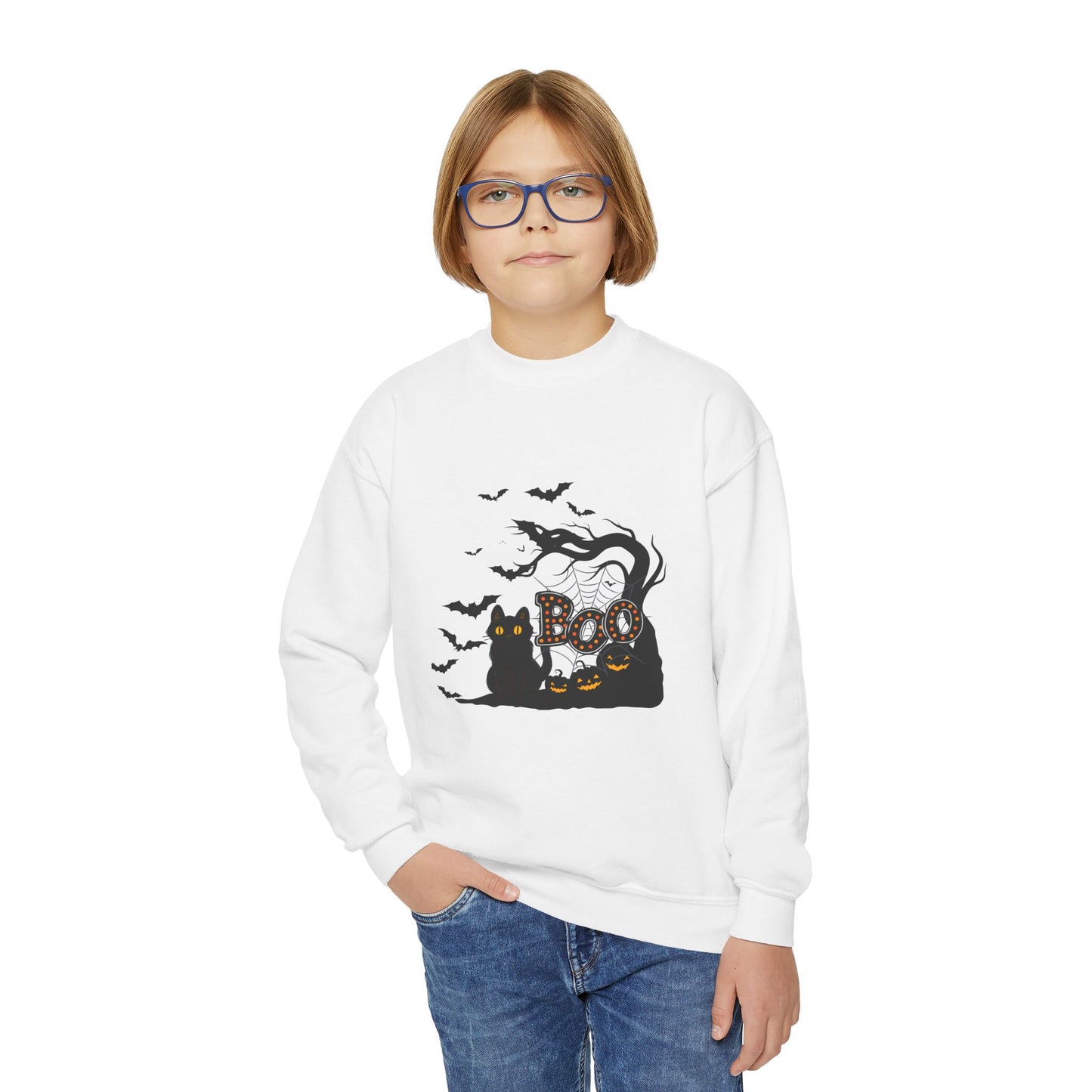 "Boo" Sweatshirt, Kids Halloween Sweatshirt