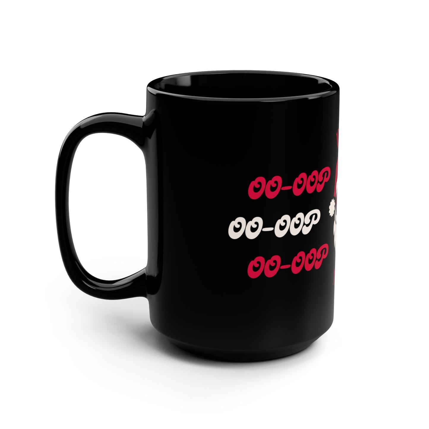 "DST Xmas", 15 oz Black Ceramic Mug, 15oz