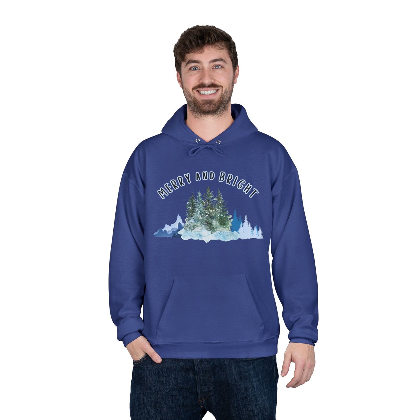 "Merry And Bright" Unisex EcoSmart® Pullover Hoodie Sweatshirt