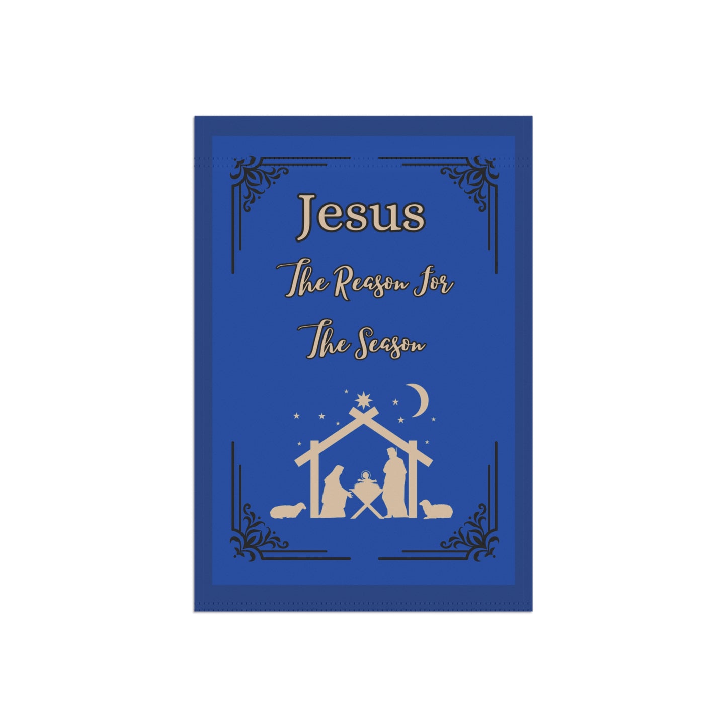 "Jesus Is The Reason For The Season" 12 in x 18 in Lawn/Garden Banner in Royal Blue