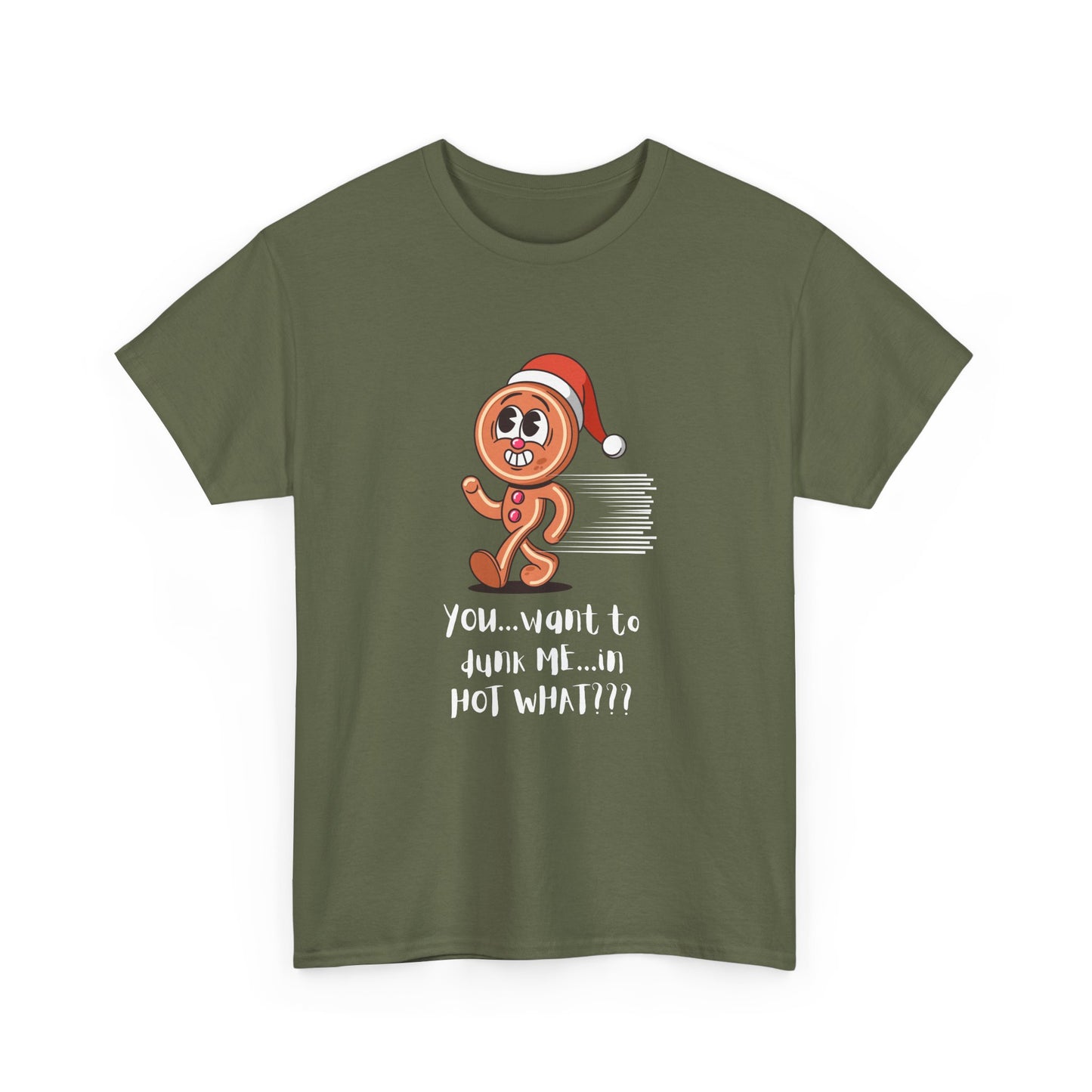 "Running Gingerbread Man" Unisex Heavy Cotton Tee
