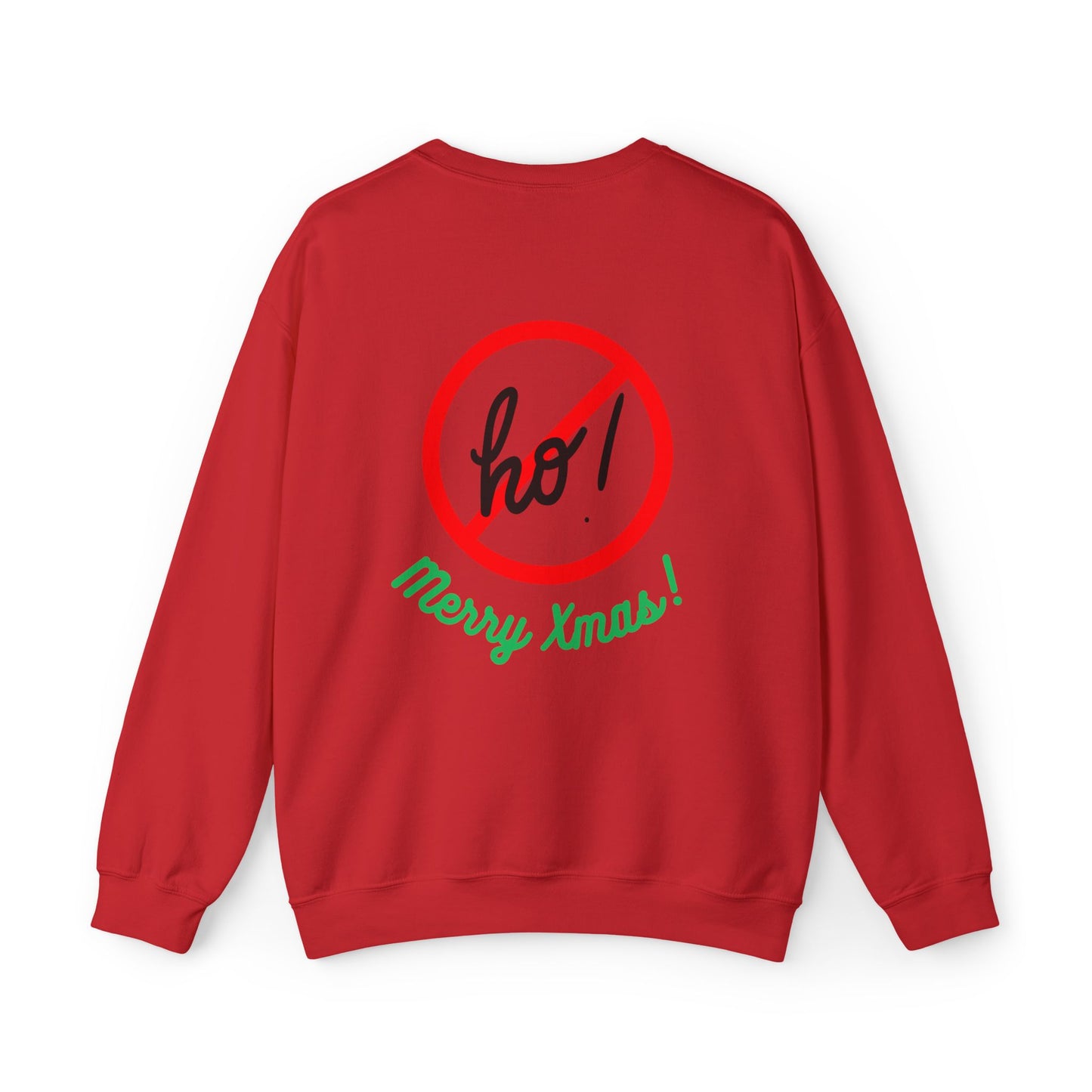 "Smiling Santa (Tan) Ho Ho Ho!" Unisex, Heavy Blend Sweatshirt, Black Text