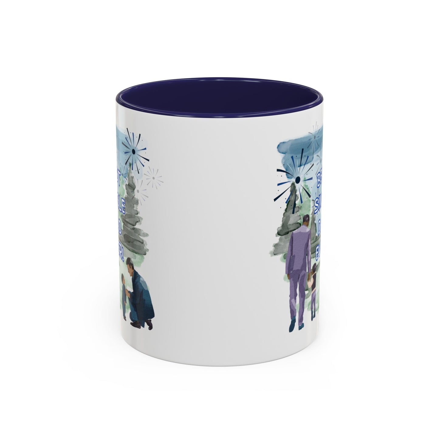 "Best Single Dad Ever" Retro Style Nature Setting, Accent Coffee Mug (11 oz, 15 oz)