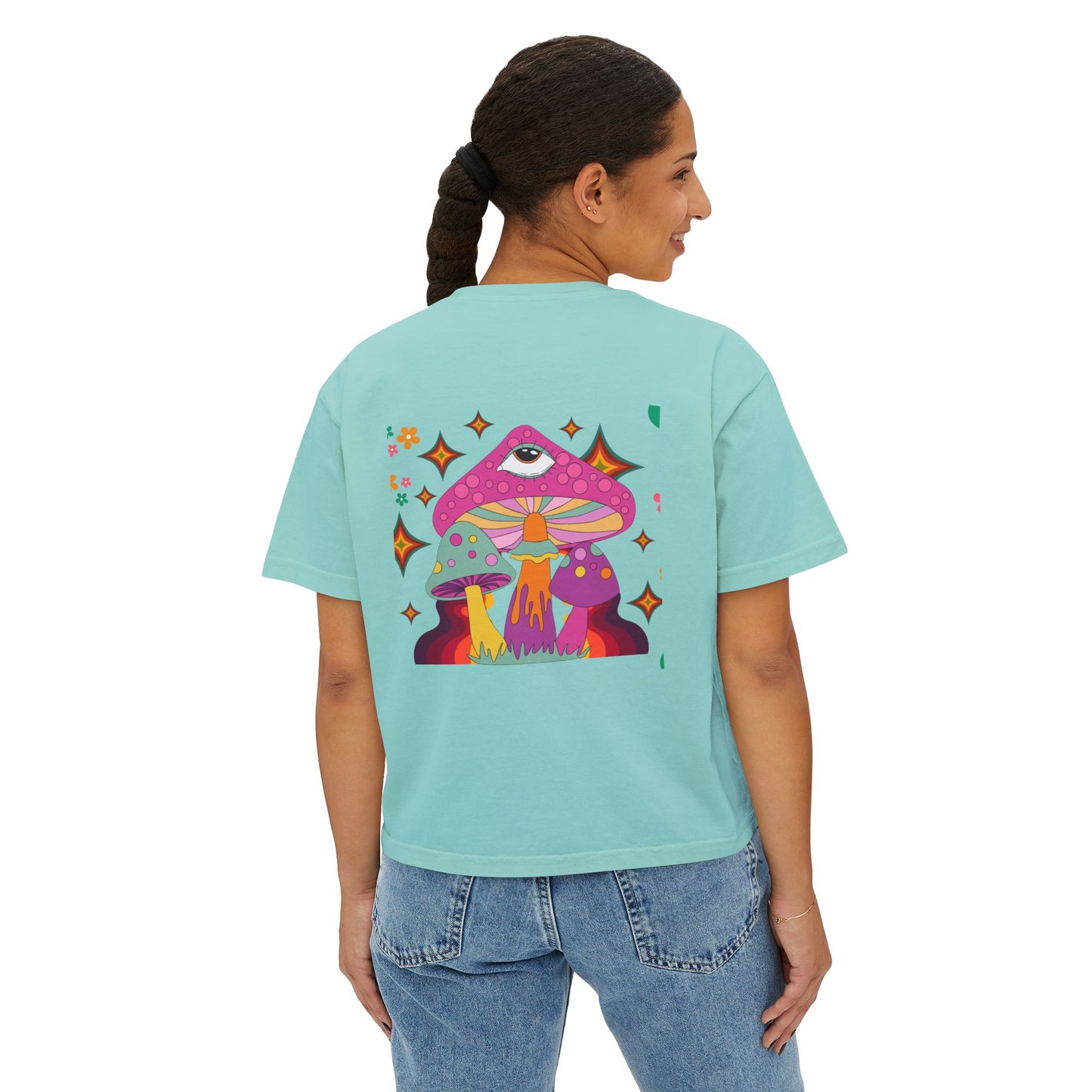 "Groovy Mushroom" Women's Boxy Tee