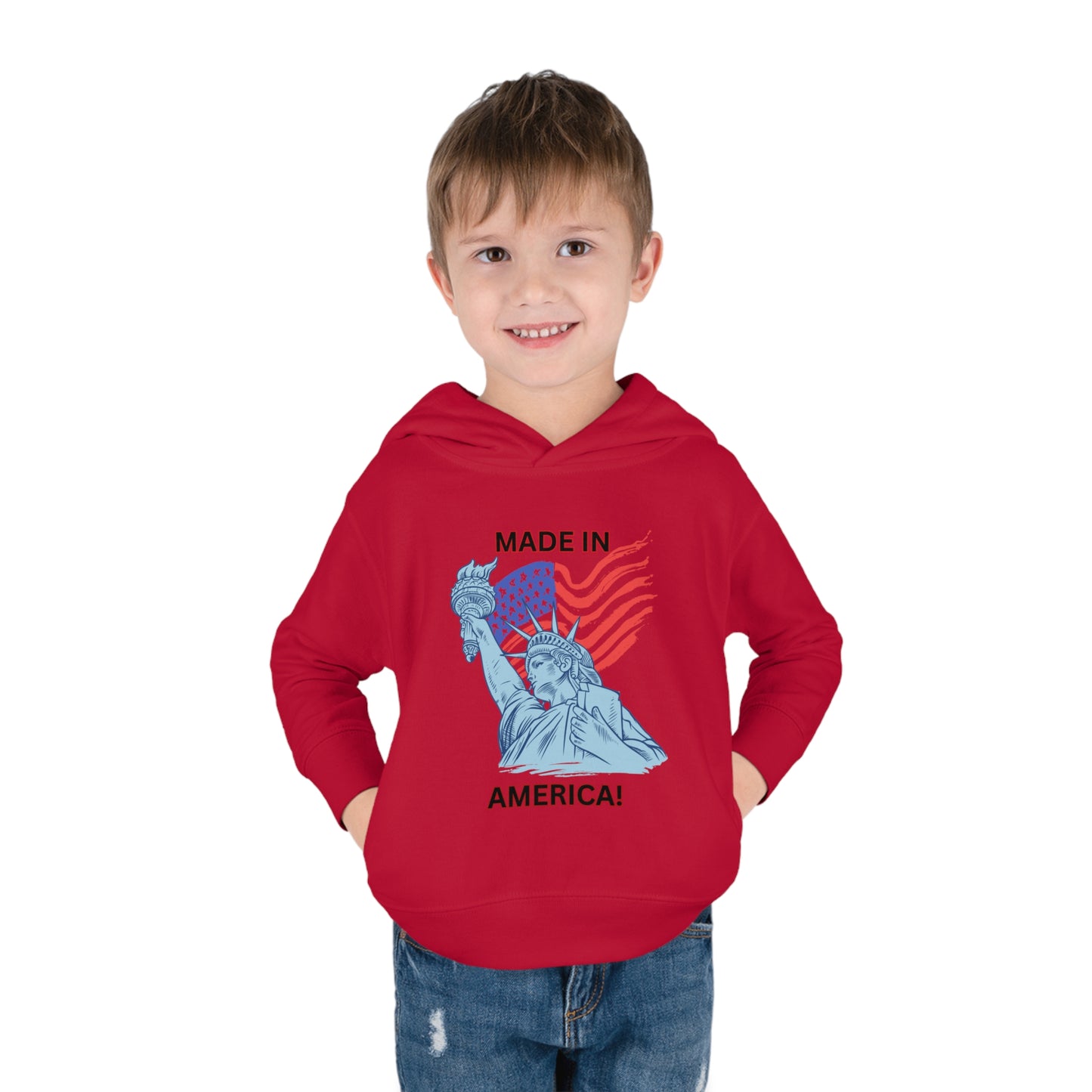 "Made In America" Toddler Pullover Fleece Hoodie
