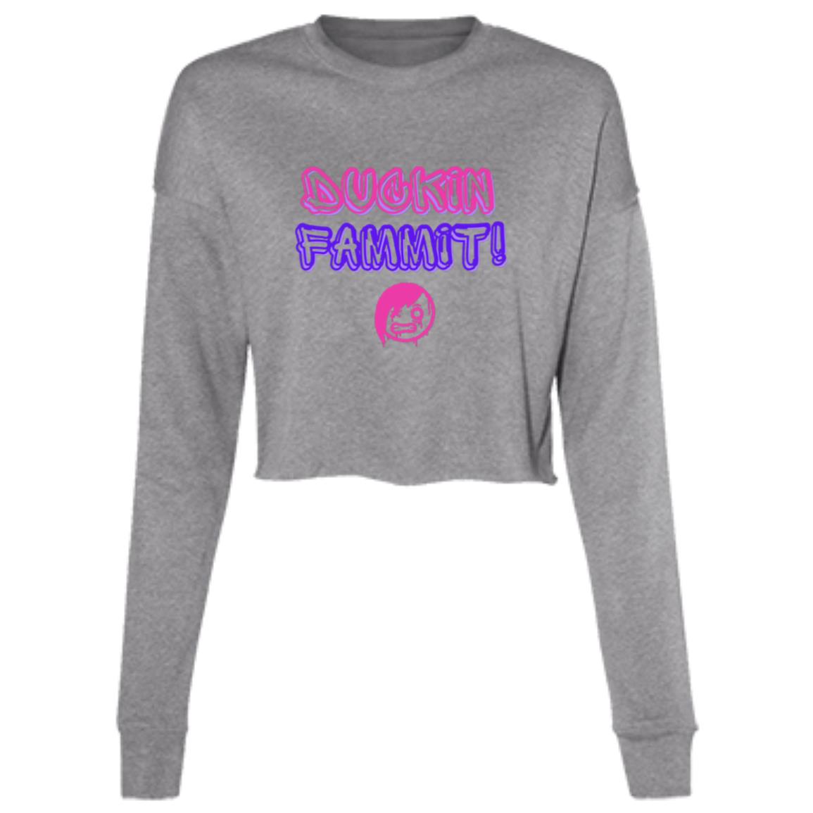 "DUCKIN FAMMIT", Graffiti Style, Ladie's Cropped Fleece Top