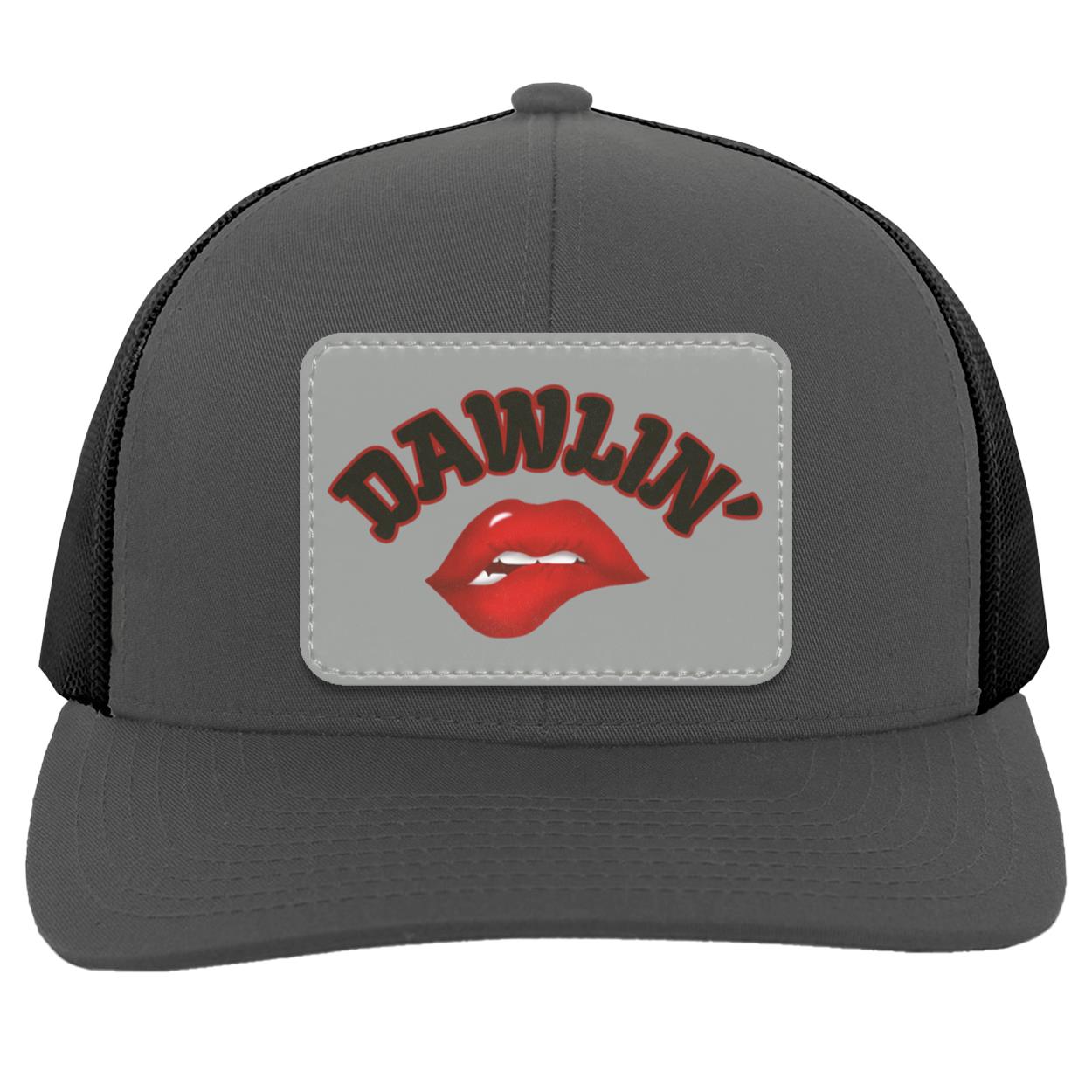 "Dawlin"- Trucker Snap Back, with Gray Vegan Leather Patch