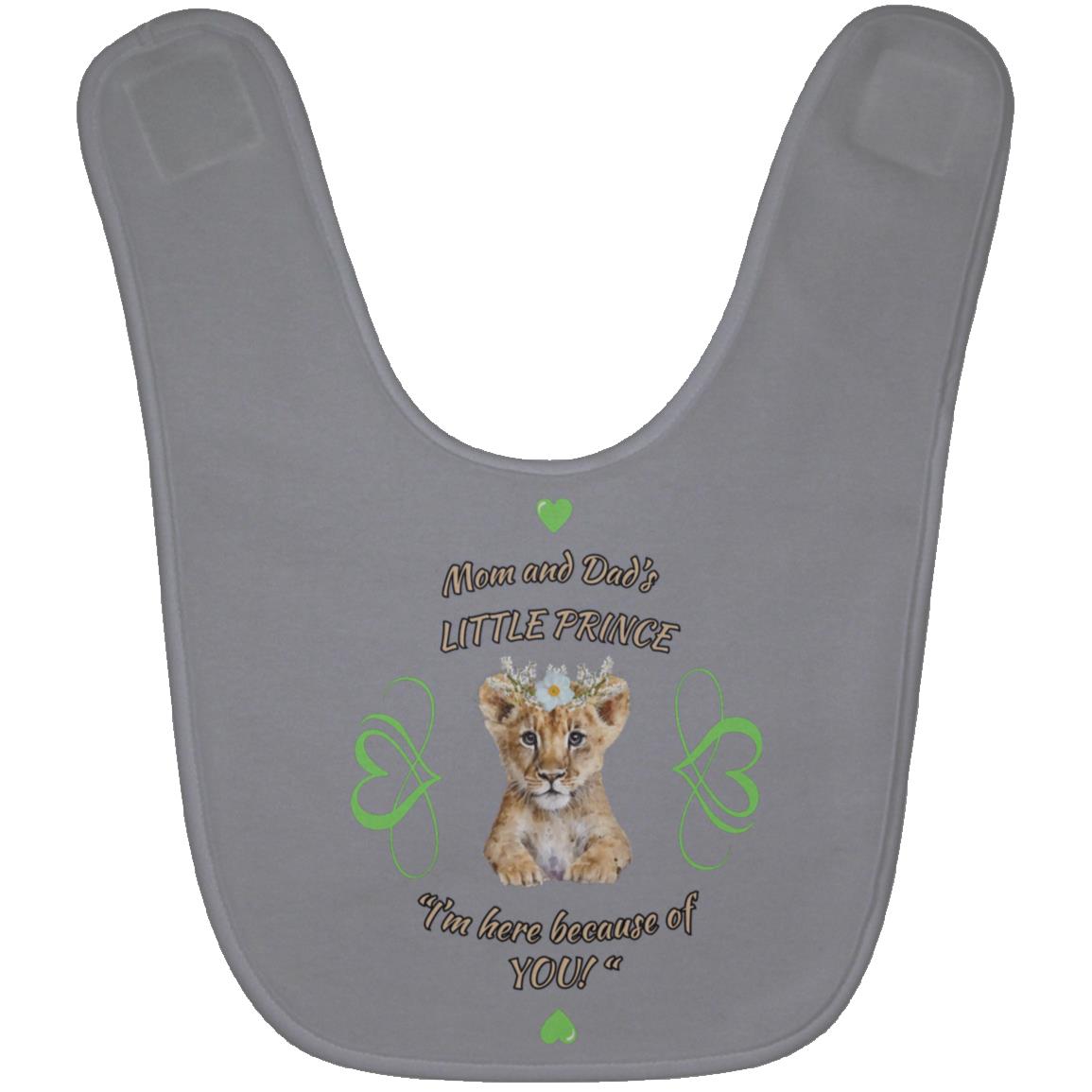 "Mom and Dad's Little Prince", Baby Bib-Green Design