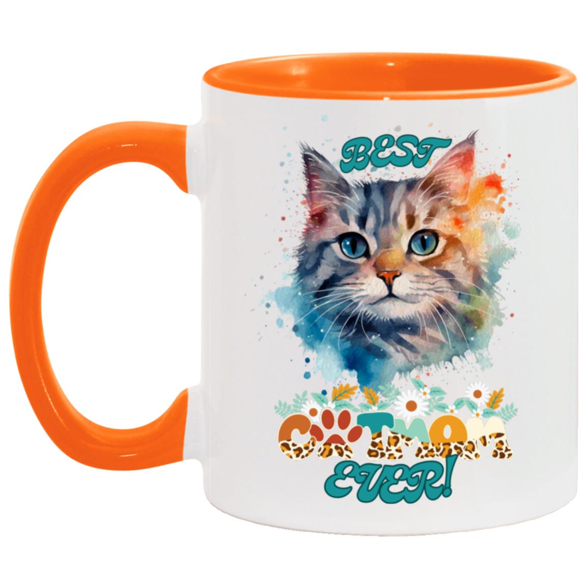 BEST "CATMOM" EVER, 11 oz Accent Mug