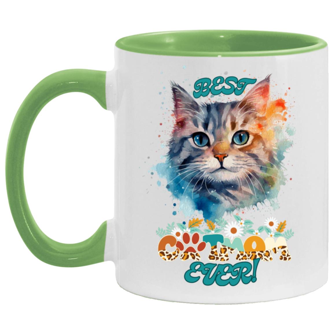 BEST "CATMOM" EVER, 11 oz Accent Mug
