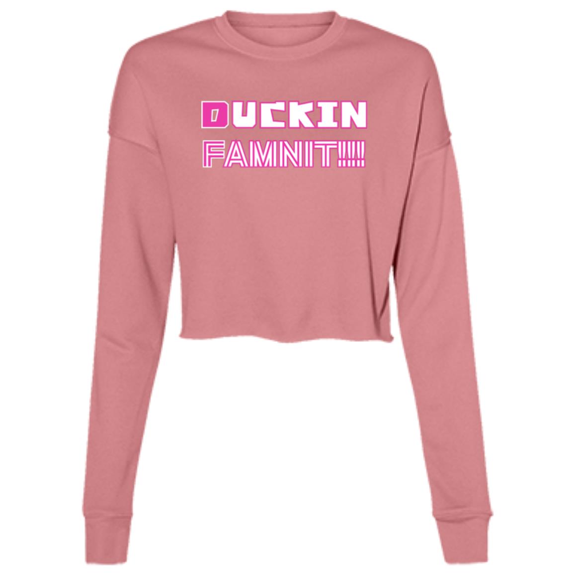 "DUCKIN FAMNIT", Ladies' Cropped Fleece Top