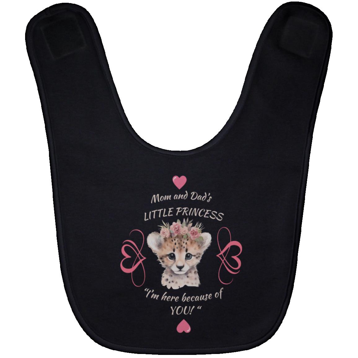 "Mom and Dad's Little Princess", Baby Bib-Pink Design