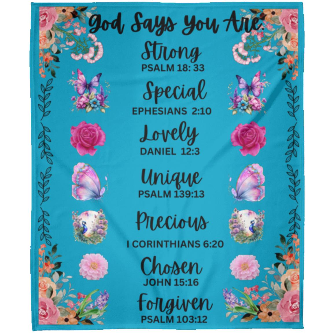 "God Says You Are"-Affirmation, 50 in x 60 in Arctic Fleece Blanket