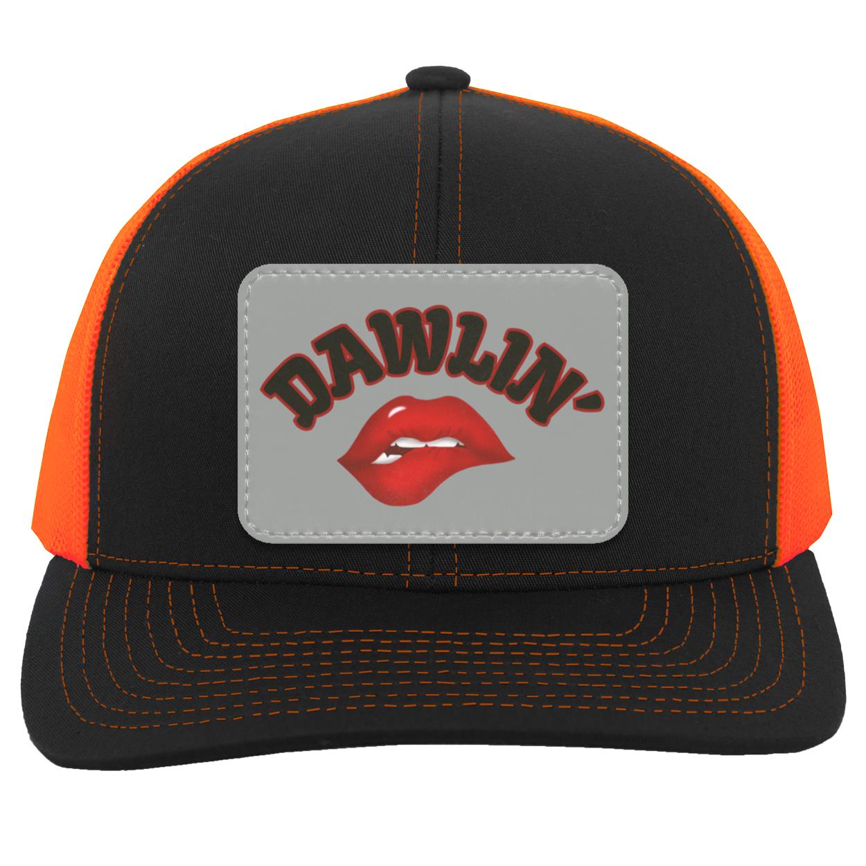 "Dawlin"- Trucker Snap Back, with Gray Vegan Leather Patch