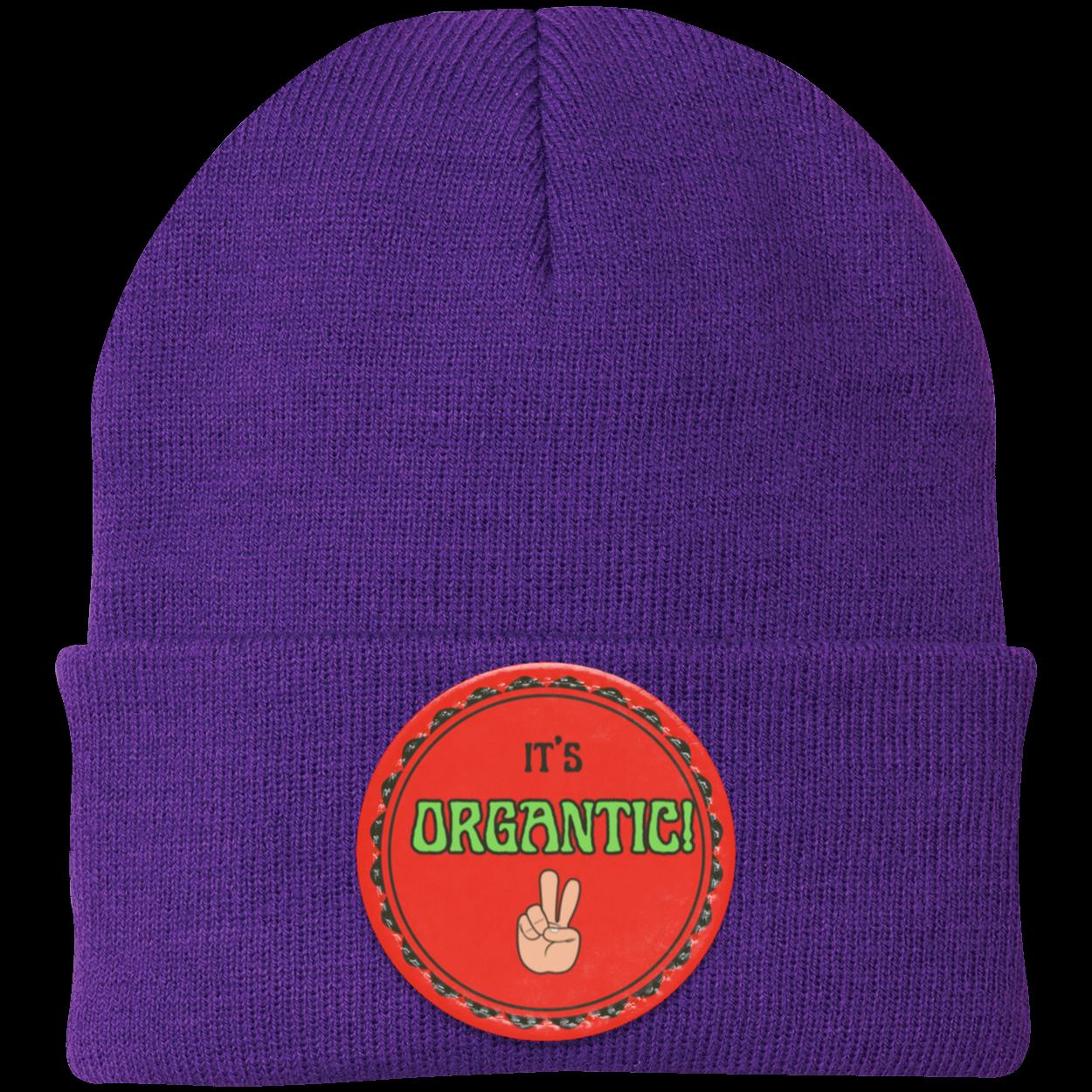 "It's Organtic" Beanie, Scalloped Circular Patch
