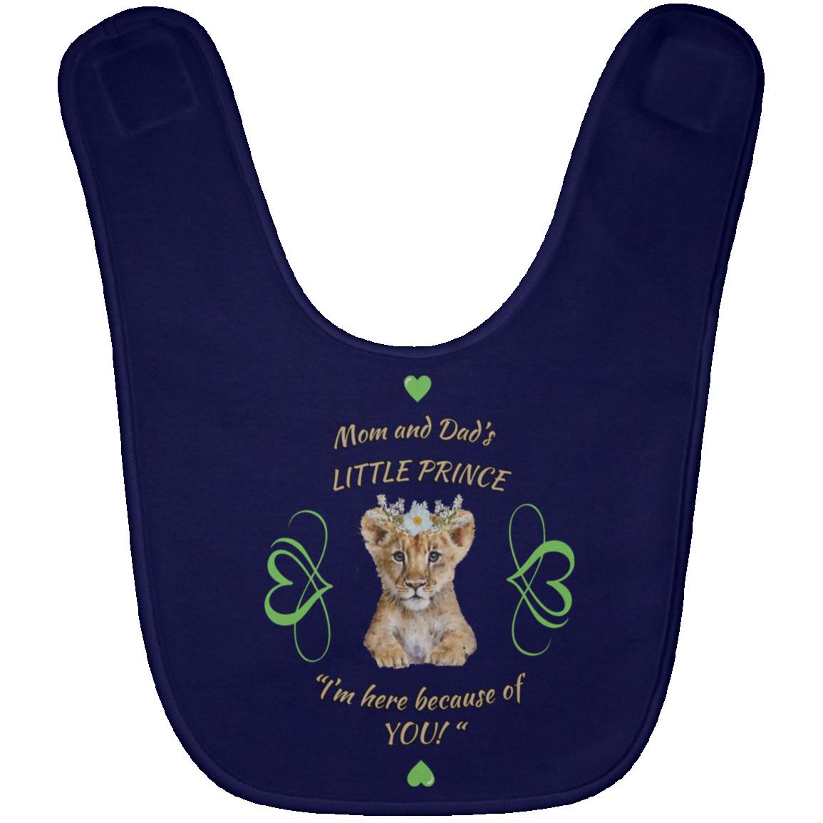 "Mom and Dad's Little Prince", Baby Bib-Green Design