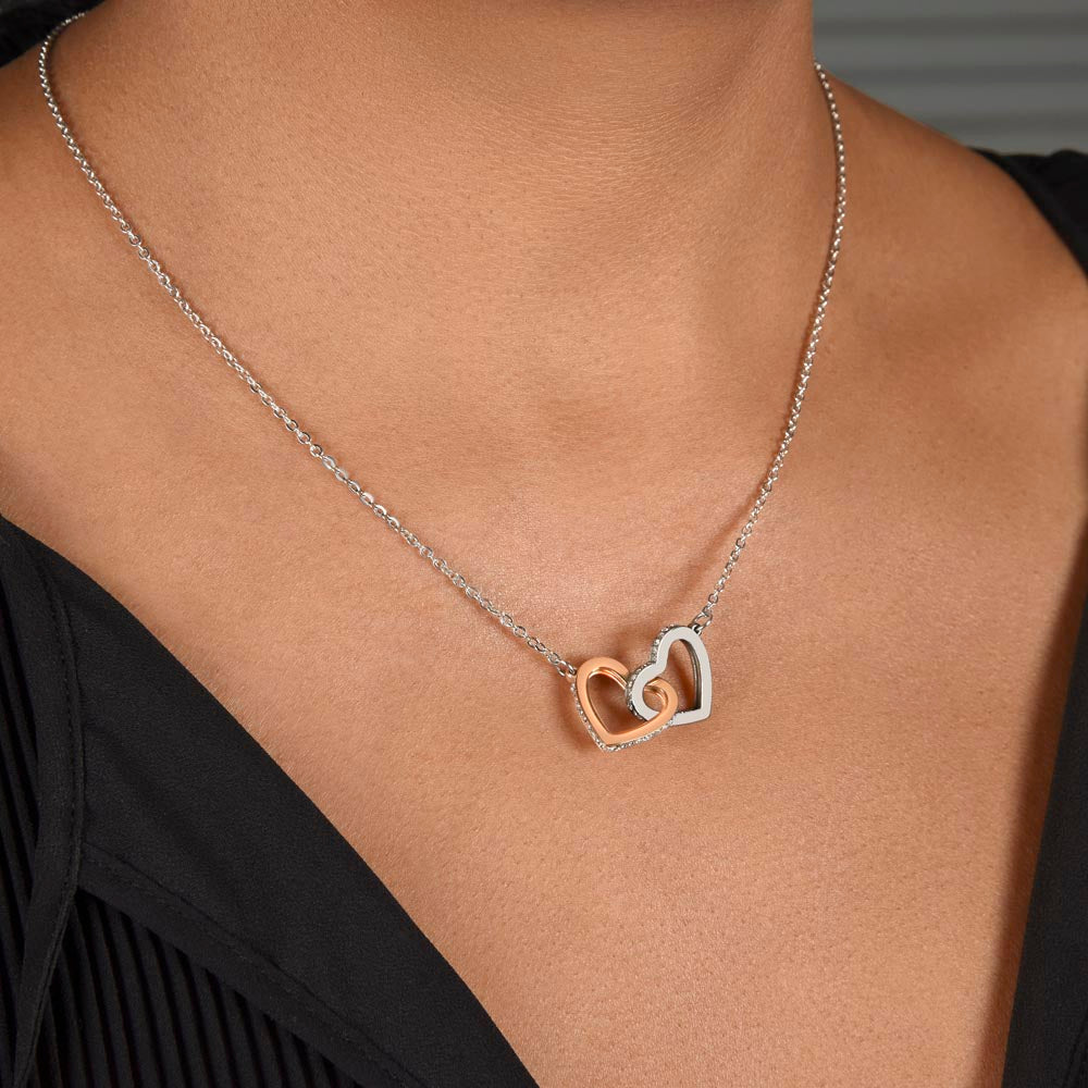 "She cried when she opened the box and read this!" Interlocking Hearts Necklace (Yellow and White Variants), From Grandson