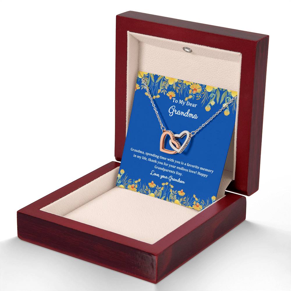 "She cried when she opened the box and read this!" Interlocking Hearts Necklace (Yellow and White Variants), From Grandson