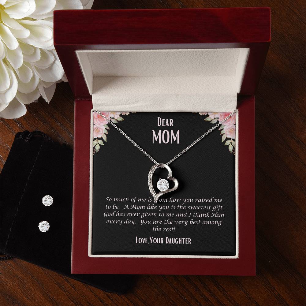 Forever Love Necklace and Earrings, Cubic ZIrconia Set. "She could not believe her eyes when she opened the box!"