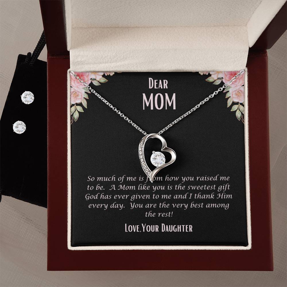 Forever Love Necklace and Earrings, Cubic ZIrconia Set. "She could not believe her eyes when she opened the box!"