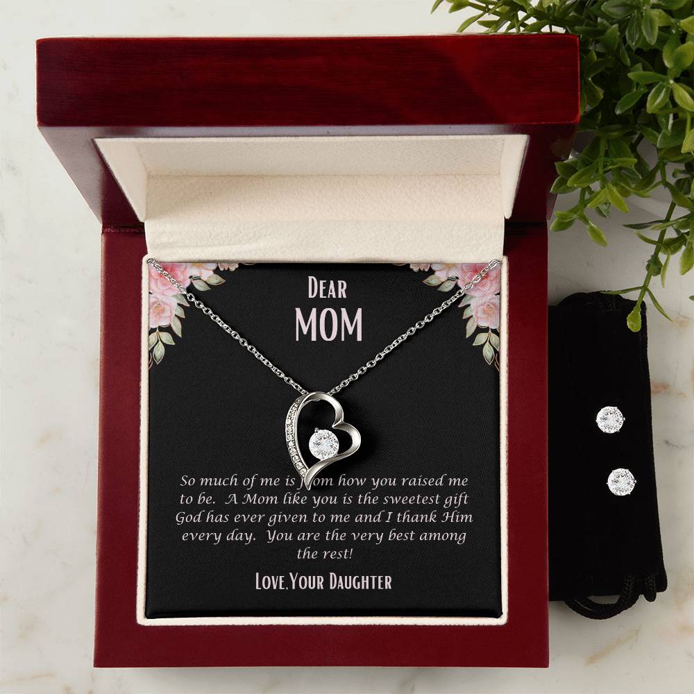 Forever Love Necklace and Earrings, Cubic ZIrconia Set. "She could not believe her eyes when she opened the box!"