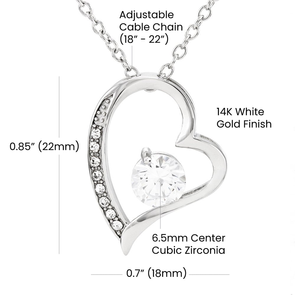 "To My Amazing Daughter, Love Mom" This beautiful "Forever Love Necklace" and the message with it, made her heart melt.