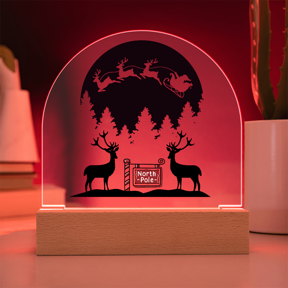 Santa And His Reindeer Flying Past The Moon Ready To Deliver Toys To Boys And Girls Everywhere. The Children Will Love Being Reminded Of The Wonder Of Christmas Every Time They Look At This Plaque!