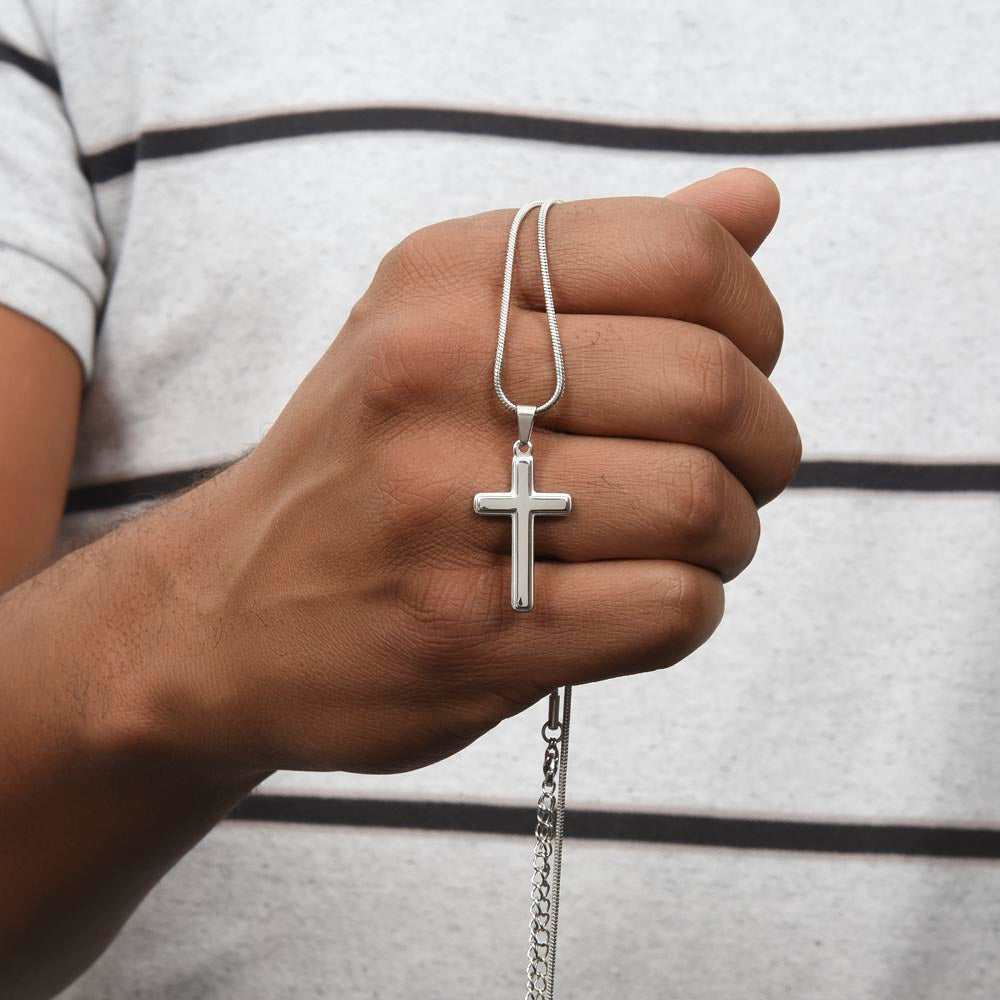 "This will bring him to tears when he sees it!" Stainless Steel Cross Necklace , from Grandson