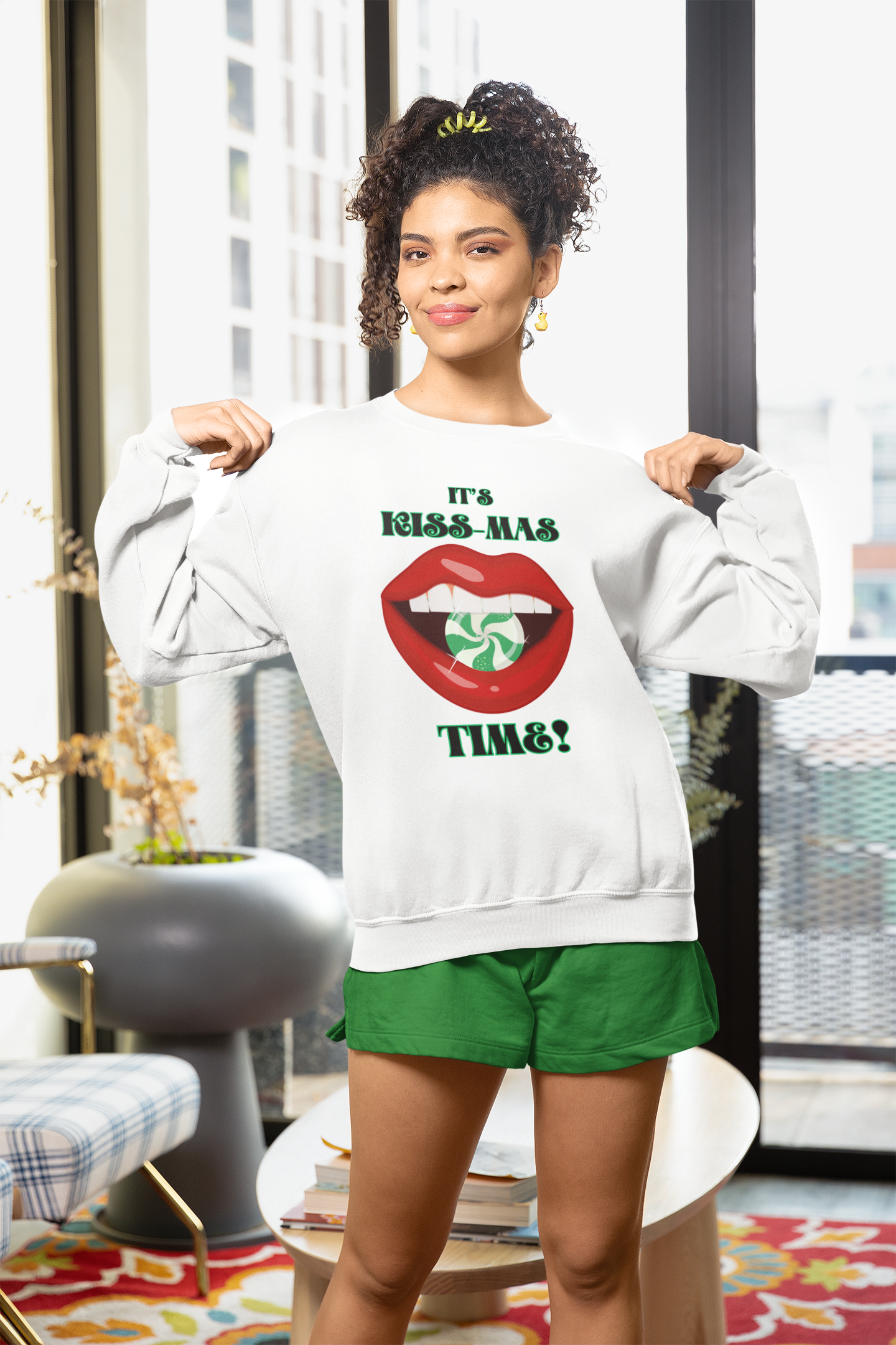 "It's Kiss-Mas Time!", Unisex Sweatshirt