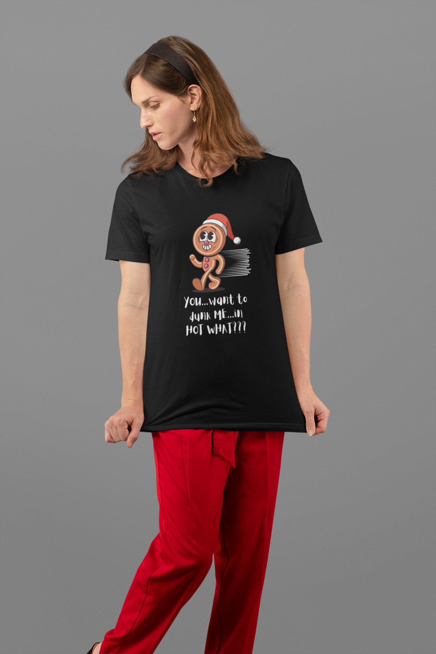 "Running Gingerbread Man" Unisex Heavy Cotton Tee