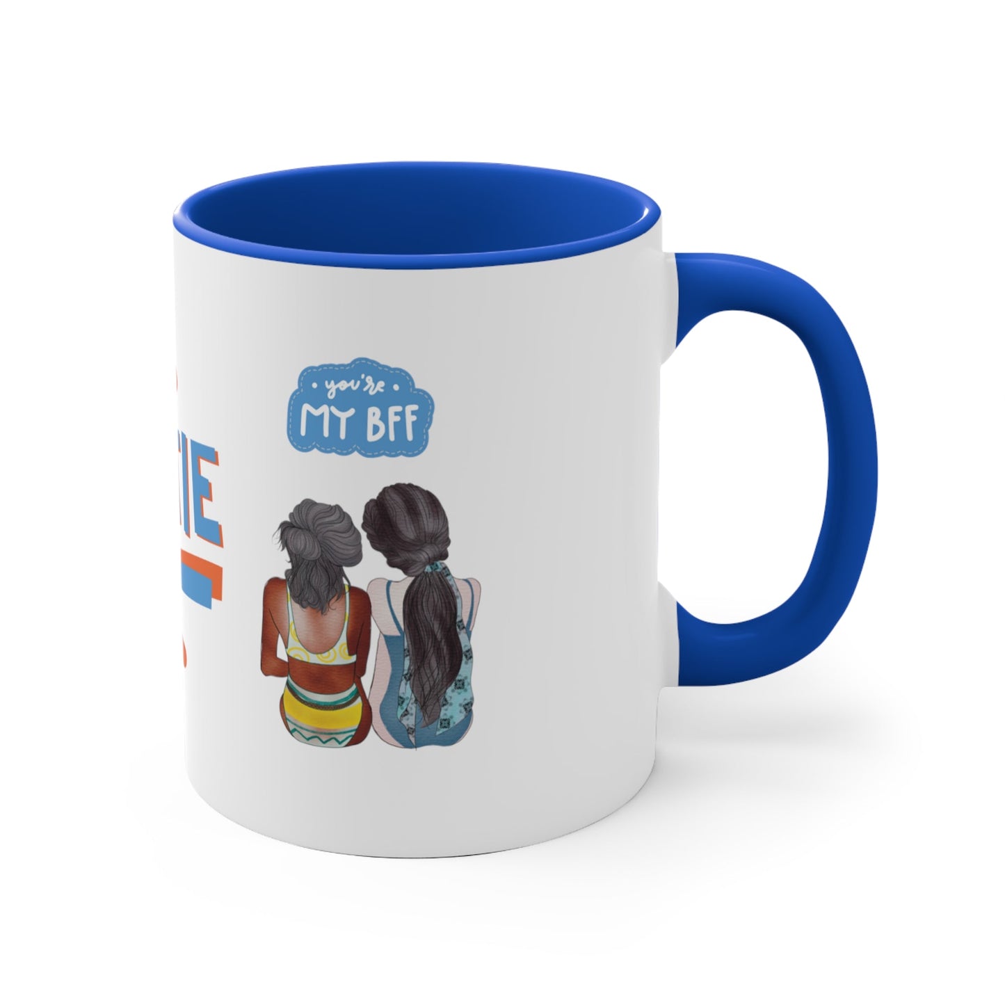 "Bestie", Wrap Around Design Two Tone 11 oz Mug