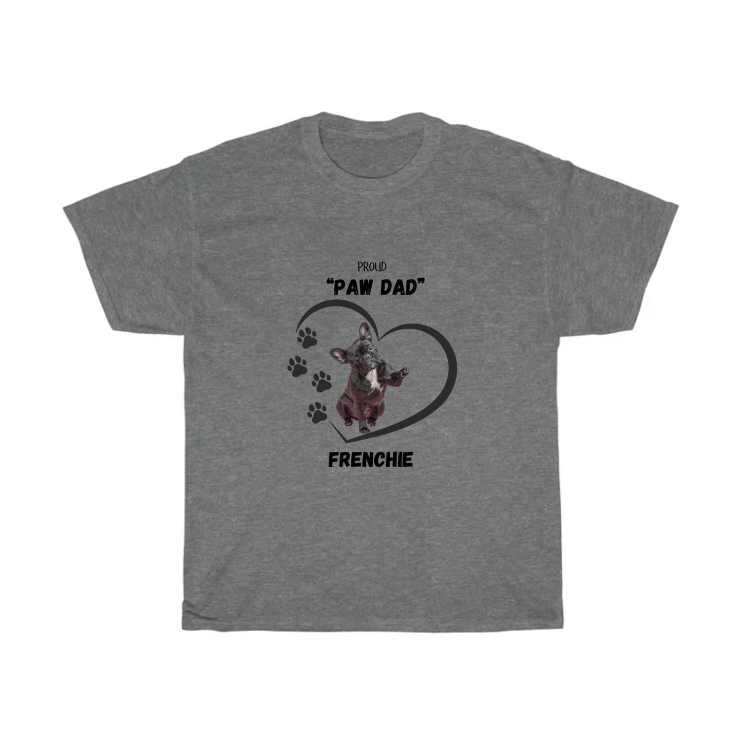 "PAW DAD" French Bulldog Personalized Heavy Cotton Tee