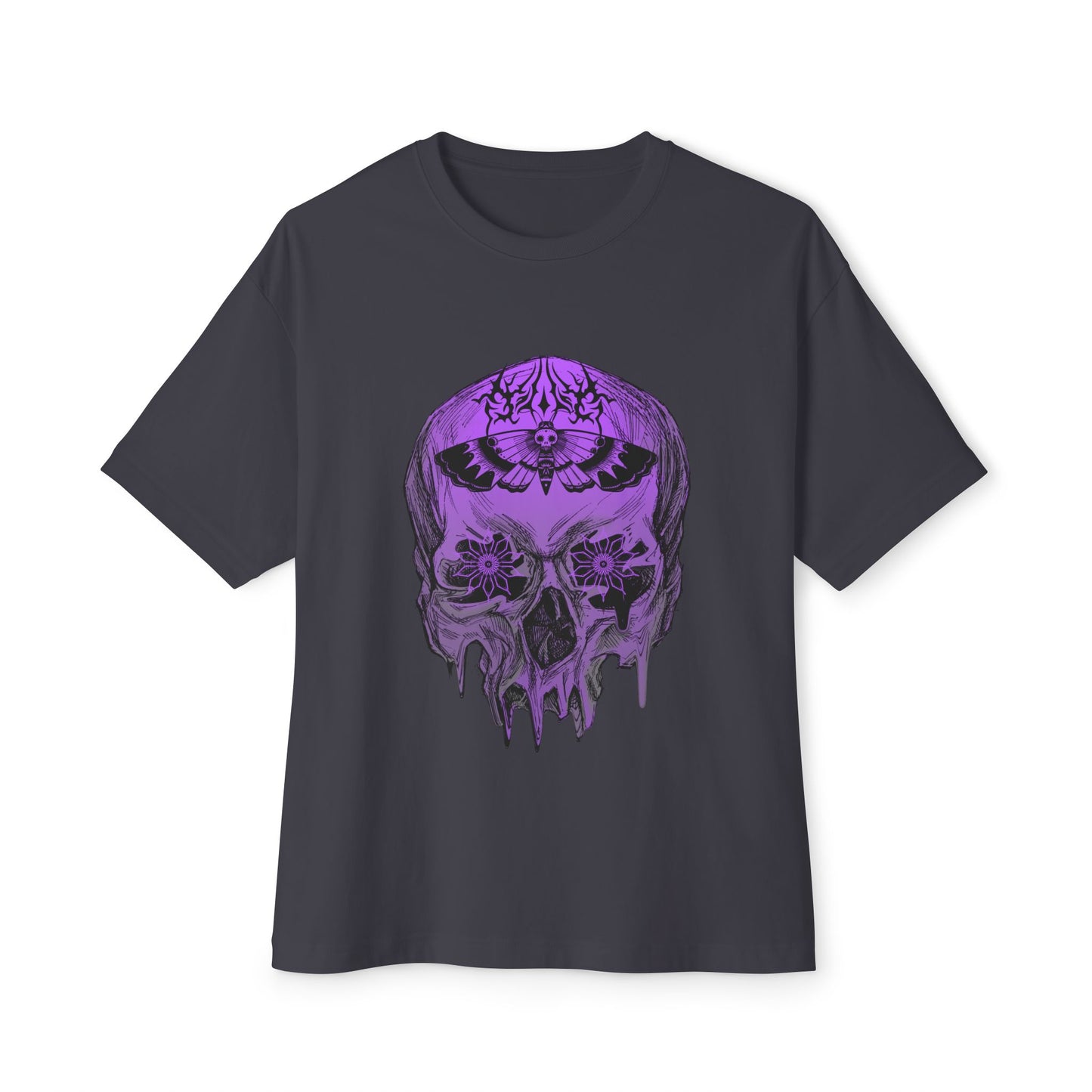 Edgy "Goth Skull" Graphic Oversize Unisex T-Shirt for Halloween, Festivals and Alternative Fashion, Cool Casual Wear