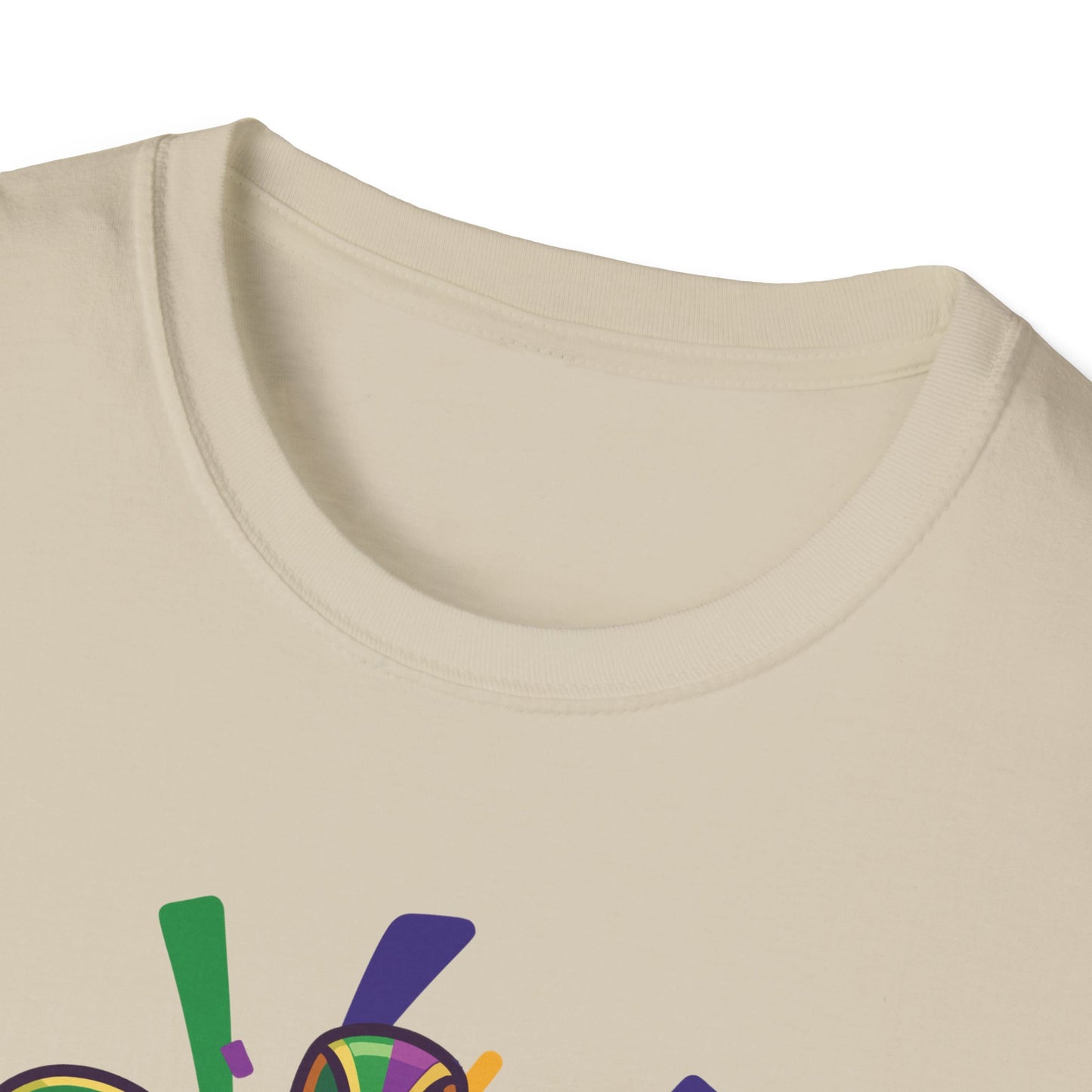 "Mardi Gras Jester Crown" T-Shirt — Colorful, Festive Tee To Wear Alone Or Layered Under A Jacket While Enjoying The Festivities!