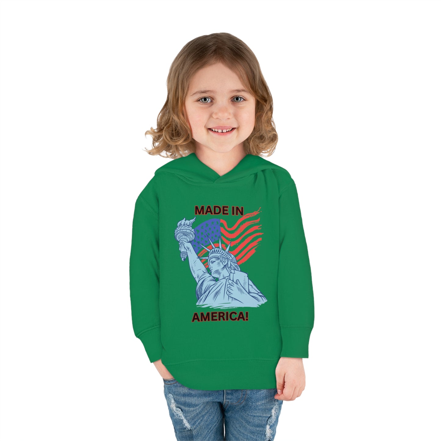 "Made In America" Toddler Pullover Fleece Hoodie