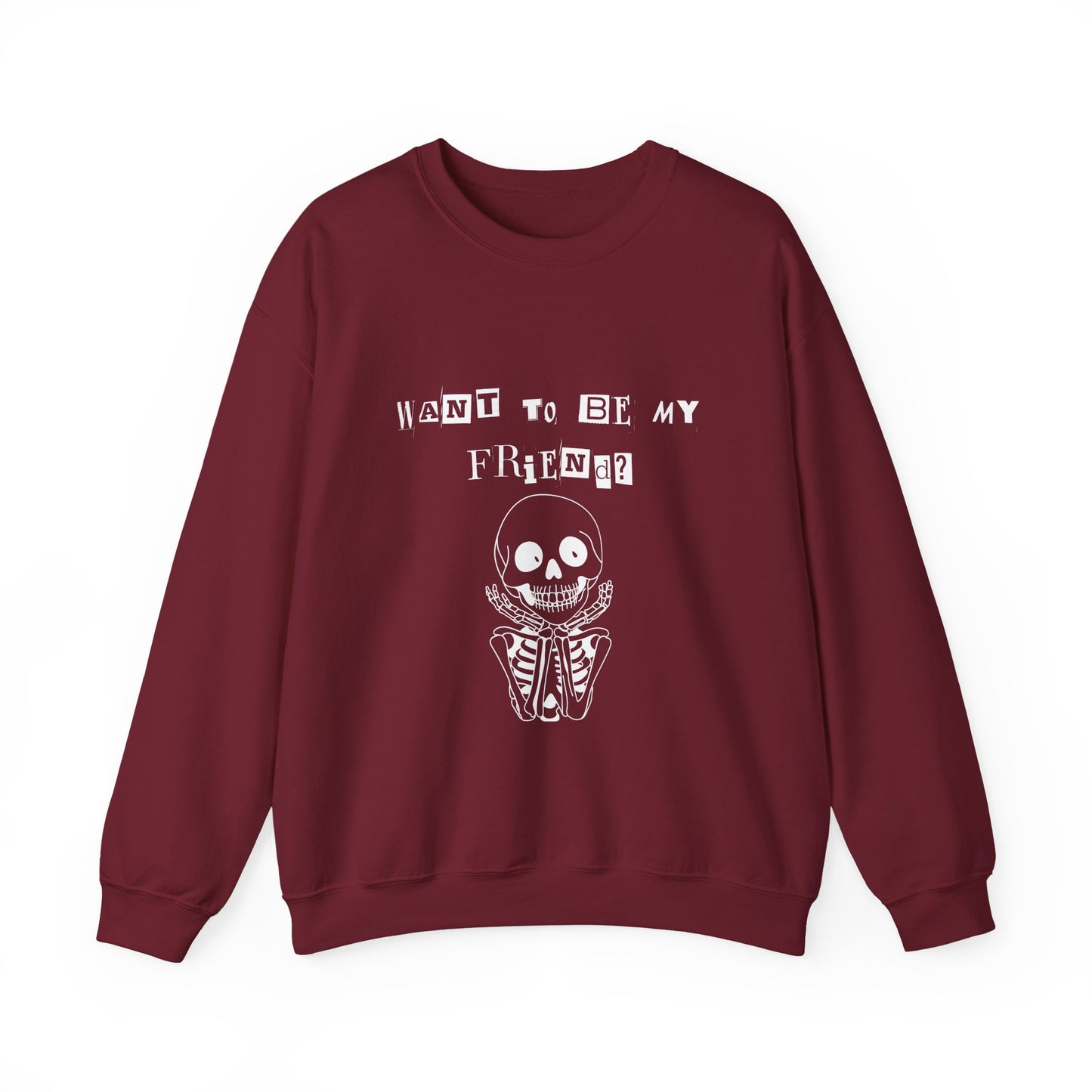 "Do You Want To Be My Friend?" Cozy and Quirky  Unisex Crewneck Sweatshirt for Halloween!
