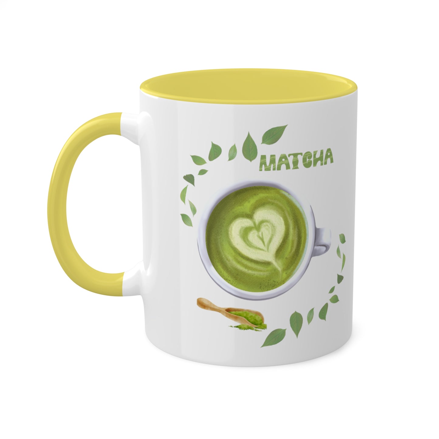 "Matcha Lover" Colorful Accent Mugs, 11 oz