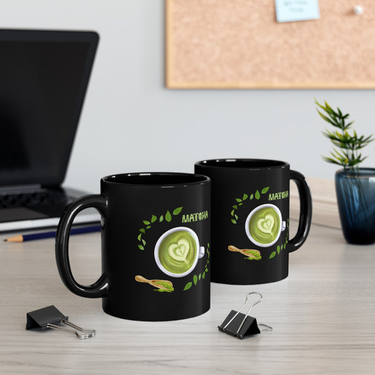 "Matcha Lover"  11 oz Black Mug