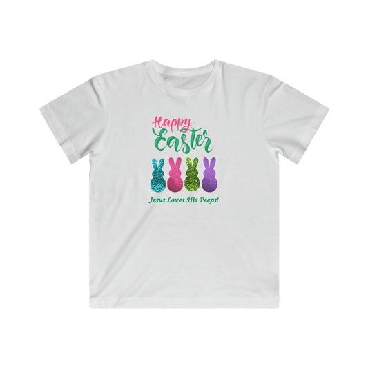 "Happy Easter-Jesus Loves His Peeps!" Kids Tee