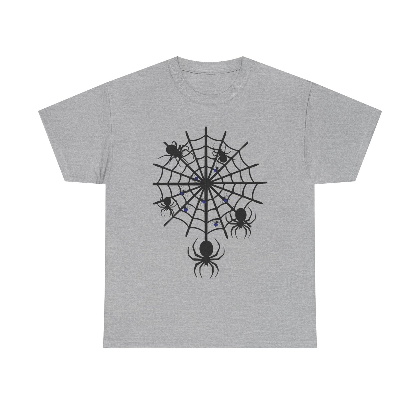 Spooky Halloween "Spiders Galore"  Unisex Heavy Cotton Tee, Halloween Shirt. Perfect for Haunted or Goth Parties!