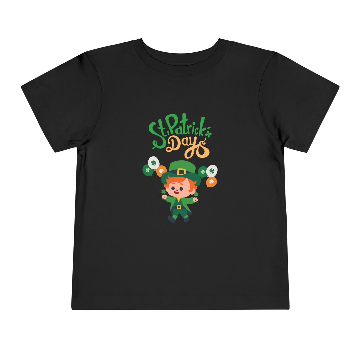 St. Patrick's Day Toddler Tee — Cute Leprechaun with Balloons