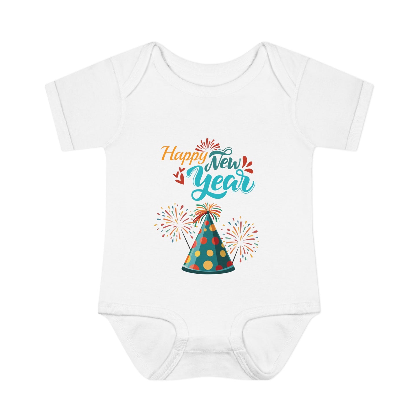 "Happy New Year- Party Hat"  Baby"Happy New Year-Party Hat" Bodysuit/Onesie.  A Colorful And Fun Way For Baby To Share In The Festivities!