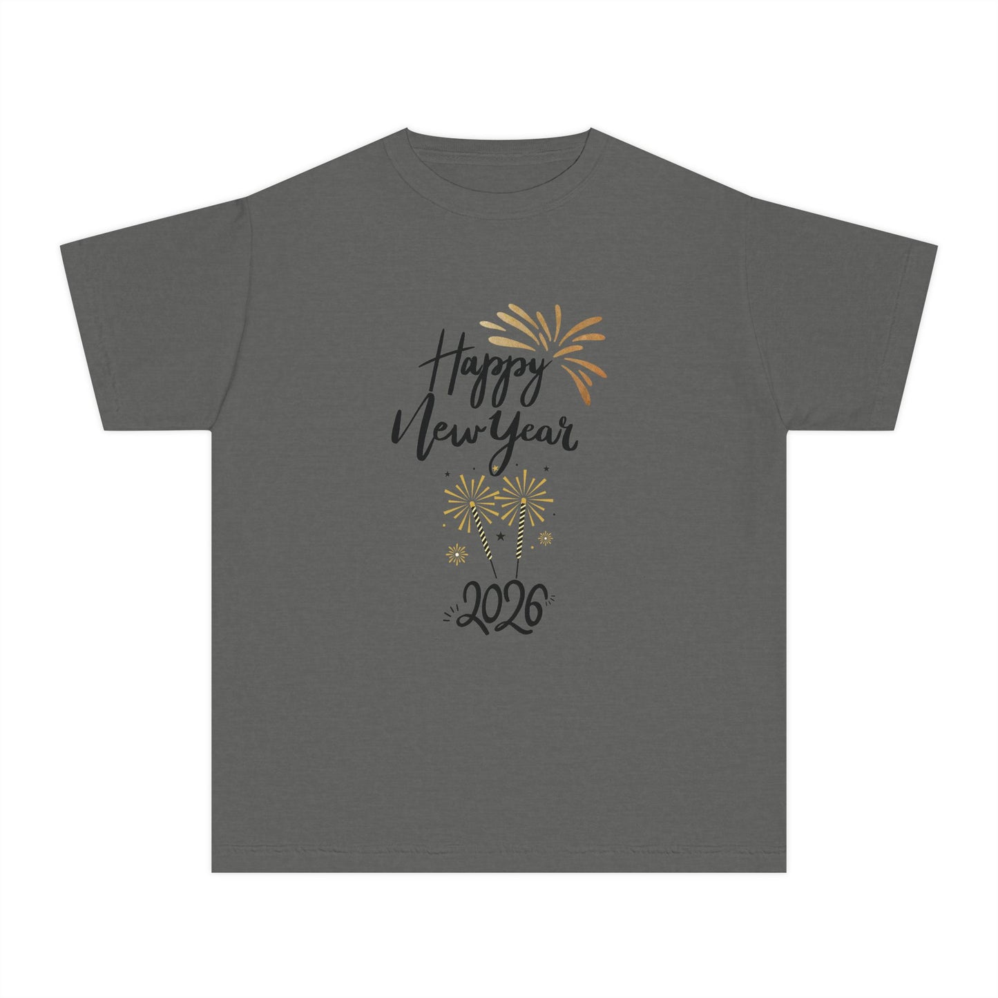 Happy New Year 2026 Youth Tee — Kids' Fireworks Celebration T-Shirt They Will Love To Wear On That Special Day!